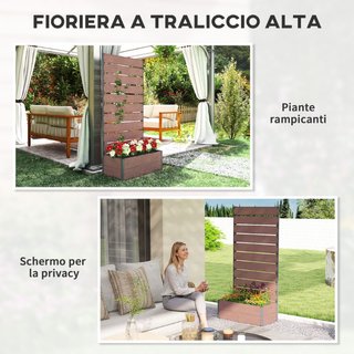 Fioriera da Esterno con Spalliera a Doghe per Pian
