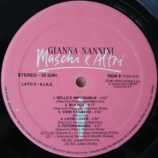 Gianna Nannini - Maschi e altri LP