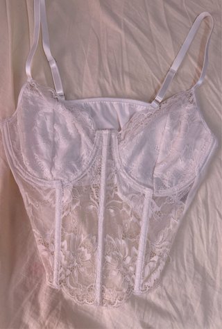 Top Corsé Encaje Blanco Talla Única
