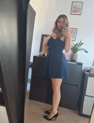 Abito blu damascato con fiocco Morg