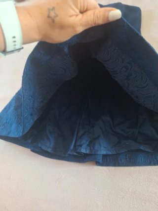 Abito blu damascato con fiocco Morg