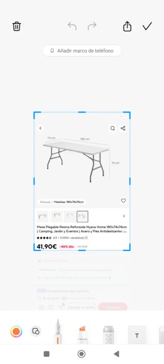 Mesa Plegable Resina 180cm Nyana Home
