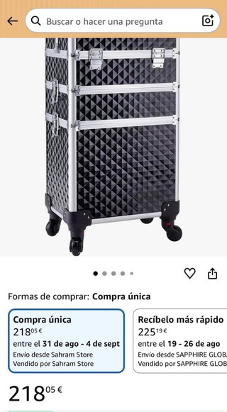 Maletín Maquillaje Profesional Negro con Ruedas