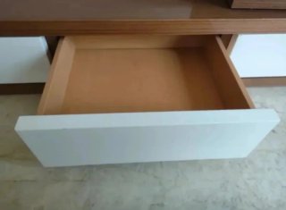Mueble modular madera y blanco
