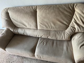 Conjunto de 2 sofás de tela beige 150 190 x 80cm