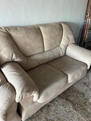 Conjunto de 2 sofás de tela beige 150 190 x 80cm