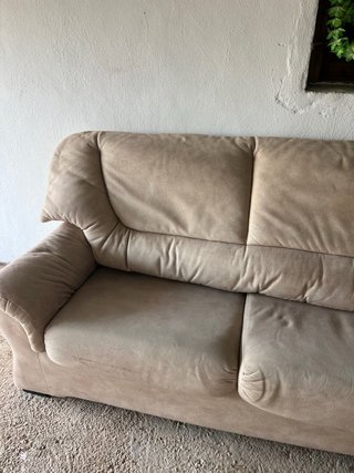 Conjunto de 2 sofás de tela beige 150 190 x 80cm