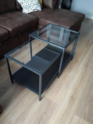 Mesa de centro Ikea Vittsjö cristal y metal