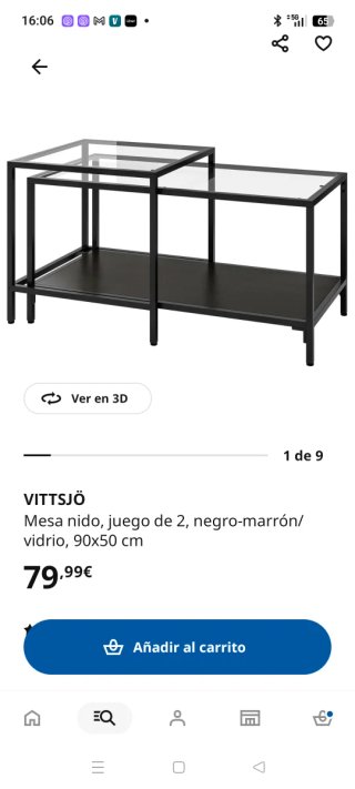 Mesa de centro Ikea Vittsjö cristal y metal