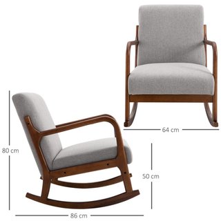 Poltrona a Dondolo Imbottita, Design Vintage in Le
