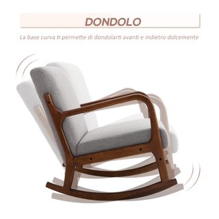 Poltrona a Dondolo Imbottita, Design Vintage in Le