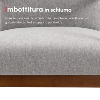 Poltrona a Dondolo Imbottita, Design Vintage in Le