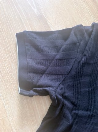 Camiseta Zara Negra Talla L Rayas Verticales