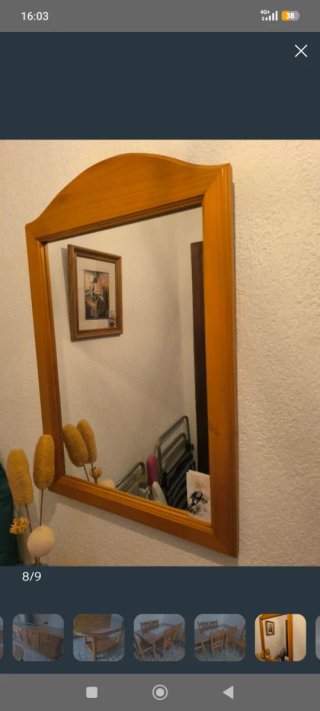 Espejo de madera con marco