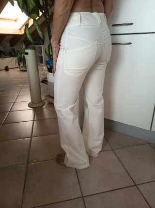 Pantaloni bianchi a vita alta tg 42 italiana
