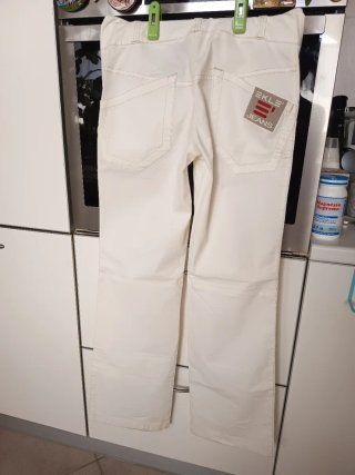 Pantaloni bianchi a vita alta tg 42 italiana