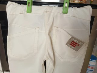 Pantaloni bianchi a vita alta tg 42 italiana