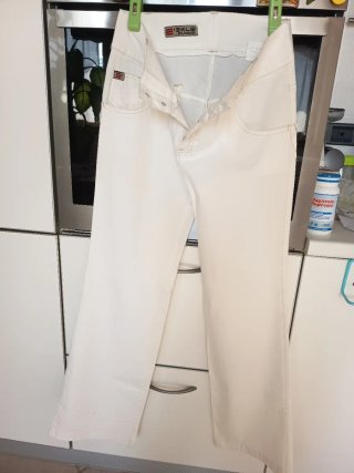 Pantaloni bianchi a vita alta tg 42 italiana
