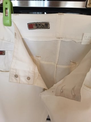 Pantaloni bianchi a vita alta tg 42 italiana