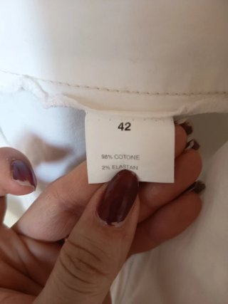 Pantaloni bianchi a vita alta tg 42 italiana