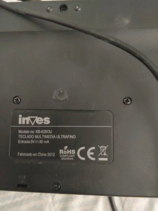 Teclado Inves Negro Ultra Fino Cableado