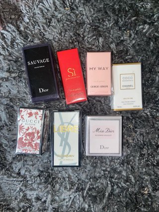 Mini profumi Dior, Armani, Chanel, Gucci, YSL