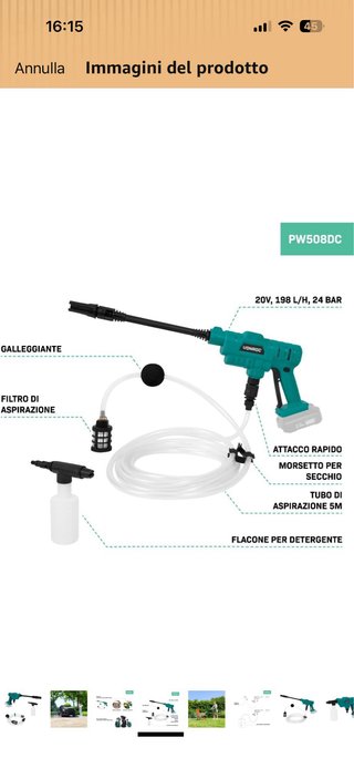 Idropulitrice a batteria nuova