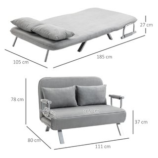 Divano Letto Singolo in Finta Pelle con Seduta Reg