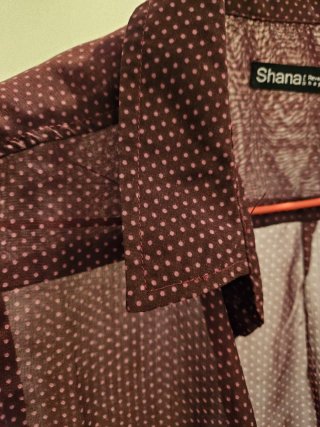 Camisa Shana XS translúcida puntos rosas
