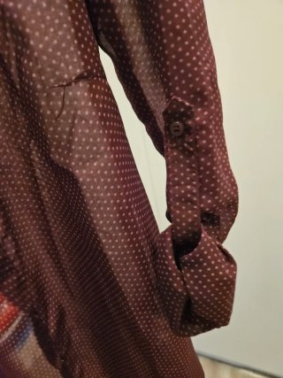 Camisa Shana XS translúcida puntos rosas