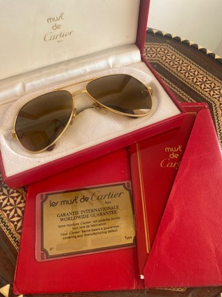 Gafas de Sol Cartier Aviador Doradas