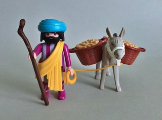 Playmobil Campesino con Burro y Cestos.