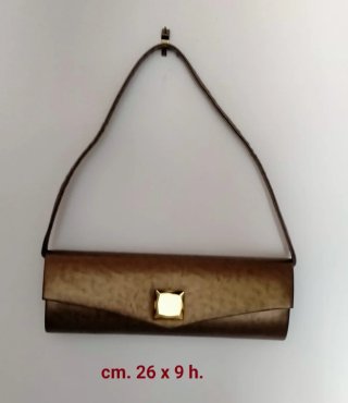 Pochette rigida color oro/marrone