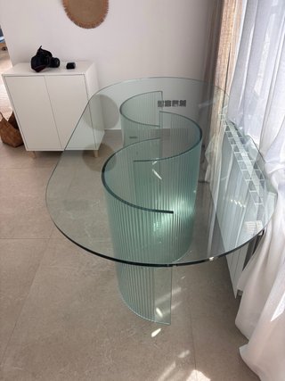 Mesa de comedor de cristal