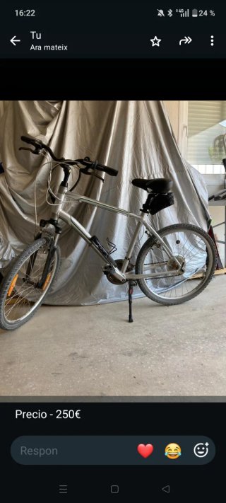 Bicicleta de paseo plateada
