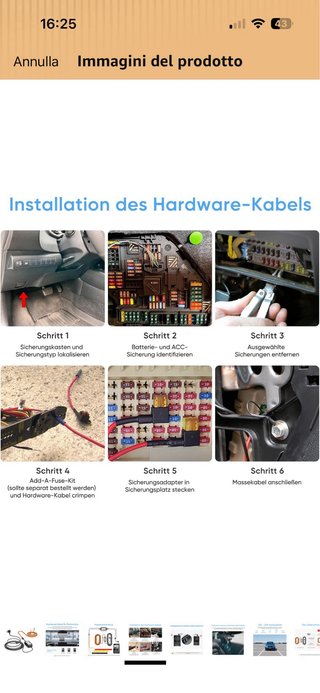Kit Cavo Alimentazione Dash Cam Nuovo