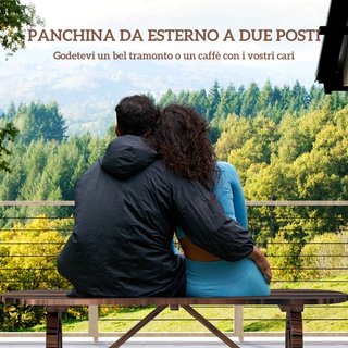 Panchina da Giardino con Gambe a Ruota di Carro e