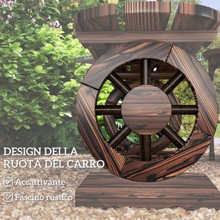 Panchina da Giardino con Gambe a Ruota di Carro e