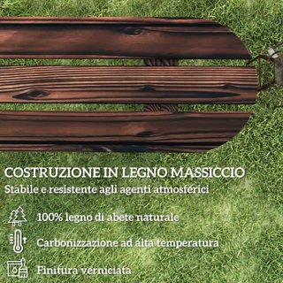 Panchina da Giardino con Gambe a Ruota di Carro e