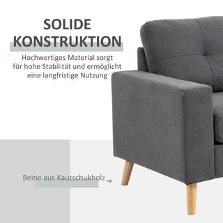 Ecksofa im Skandidesign, mit Knopfheftung, Massivh