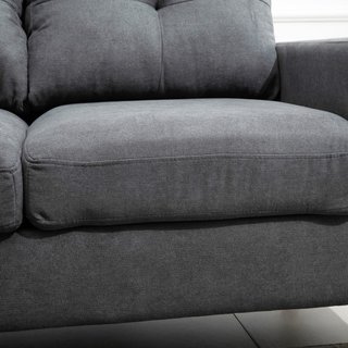 Ecksofa im Skandidesign, mit Knopfheftung, Massivh