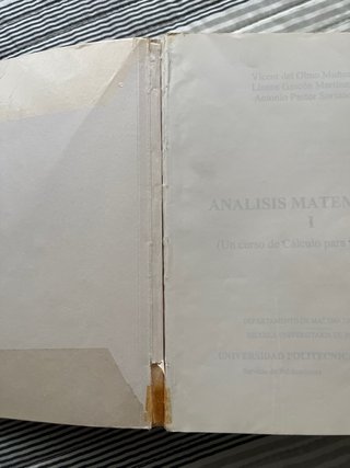 ANÁLISIS MATEMÁTICO I. (UN CURSO DE CÁLCULO PAR...