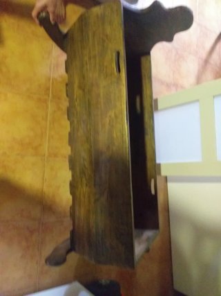 Cuna antigua madera restaurada