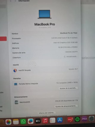 MacBook Pro Apple touchbar tactil