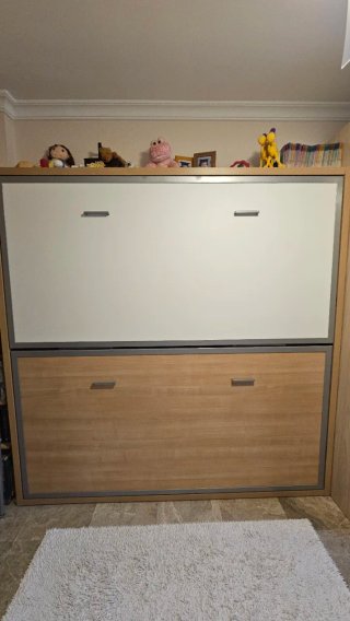 Litera Abatible Horizontal Madera y Metal