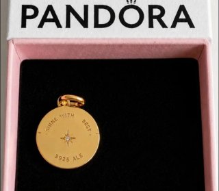 Charms Pandora serie talisman Baño Oro 14 k y Plat