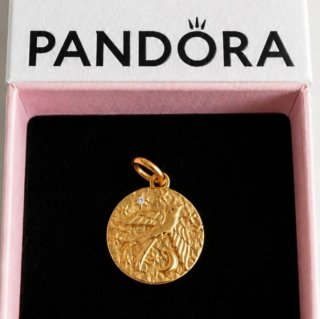 Charms Pandora serie talisman Baño Oro 14 k y Plat