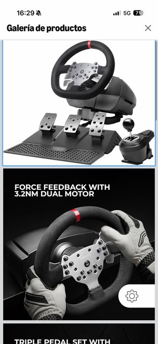 Volante Gaming PC/Xbox/PS5 con Pedales