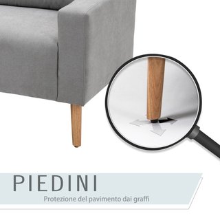 Divano 2 Posti Moderno in Stile Nordico con Schien