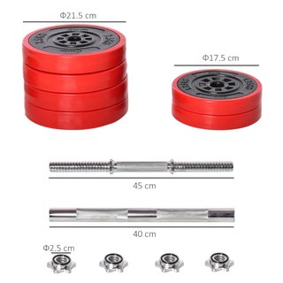 Set di Manubri Pesi 2 in 1 da 30kg, Dischi con Riv